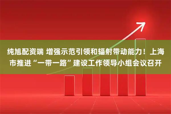 纯旭配资端 增强示范引领和辐射带动能力！上海市推进“一带一路”建设工作领导小组会议召开