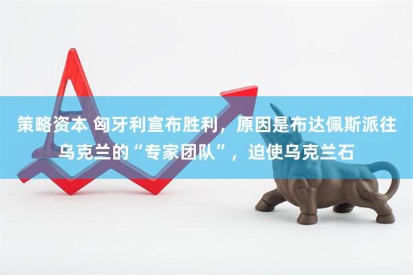 策略资本 匈牙利宣布胜利，原因是布达佩斯派往乌克兰的“专家团队”，迫使乌克兰石