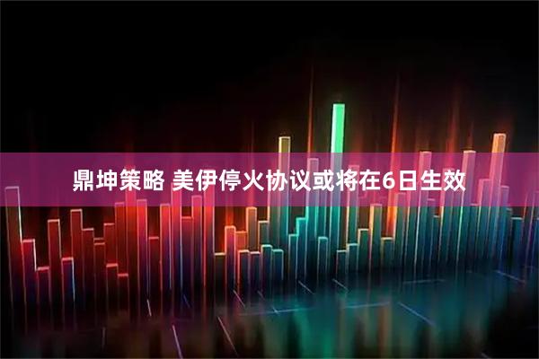 鼎坤策略 美伊停火协议或将在6日生效
